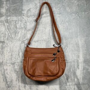 Volganik Rock Brown Faux Leather Crossbody Bag Zipper Pockets Shoulder Bag